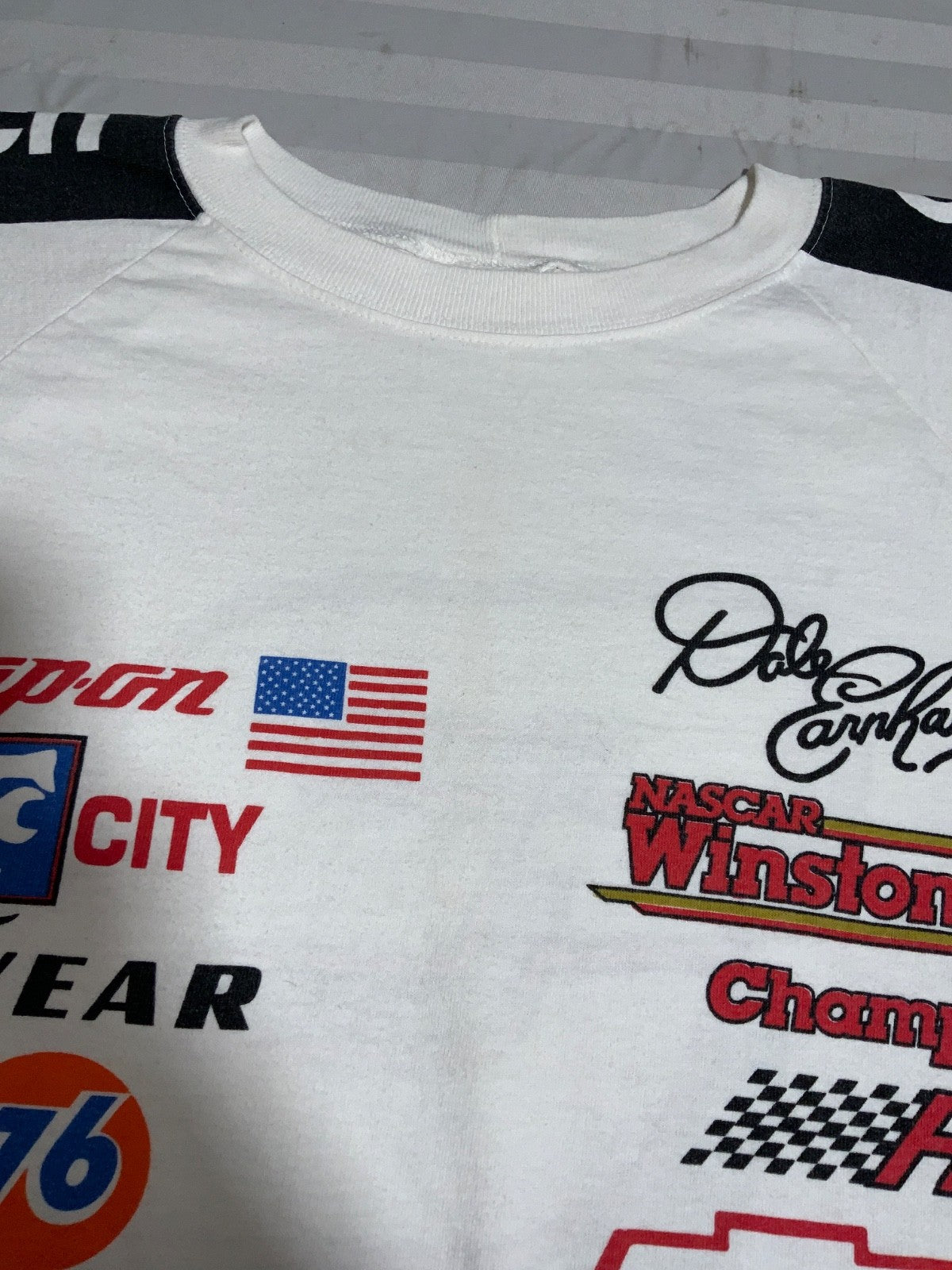 Vintage Nascar T-Shirt XL White Goodwrench Winston Cup Champ Dale Earnhardt 90s