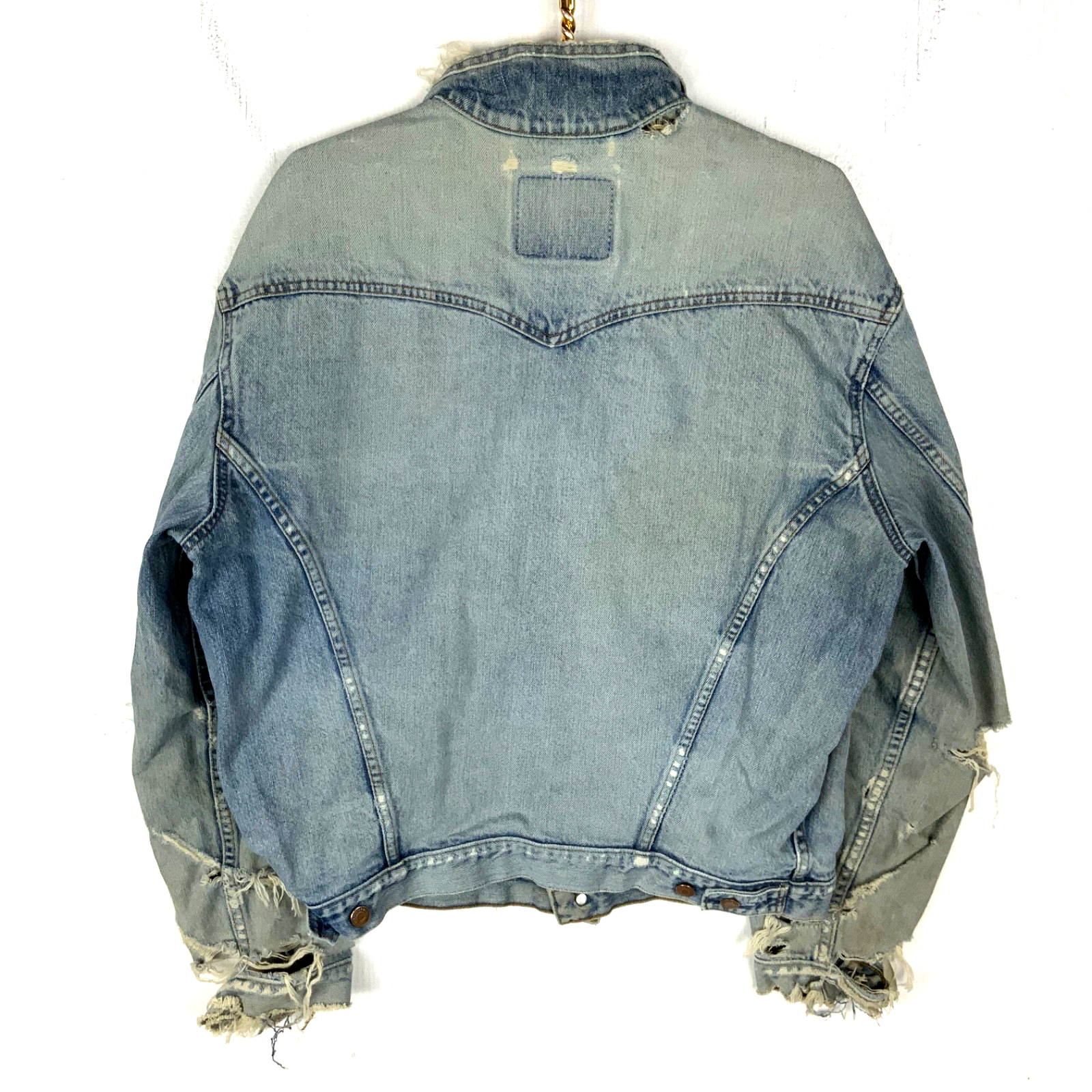 Vintage Levi’s Denim Jean Jacket XL Blue Light Wash Distressed 90s