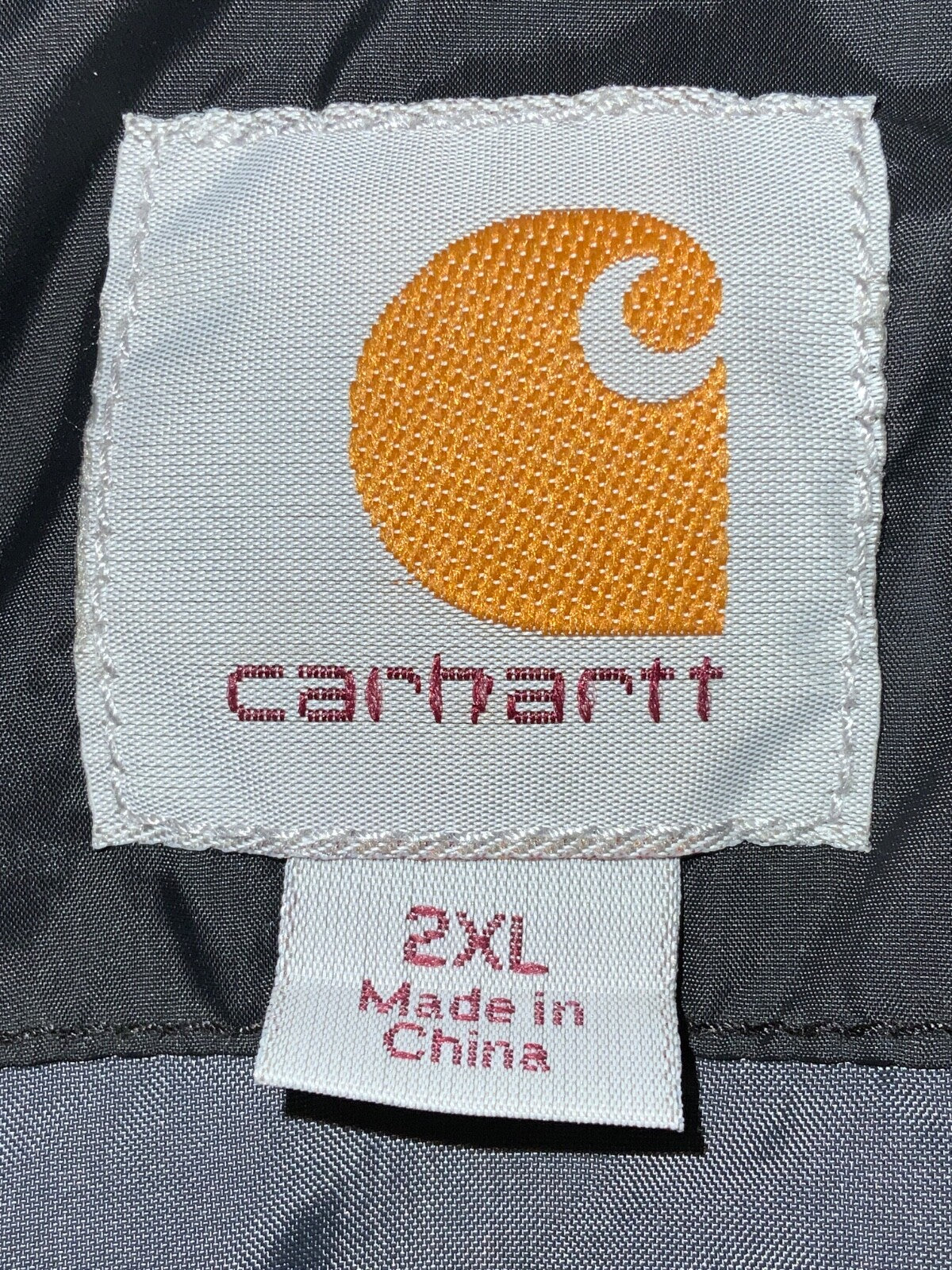 Carhartt Light Puffer Bomber Jacket Size 2XL Black Full Zip Work Wear