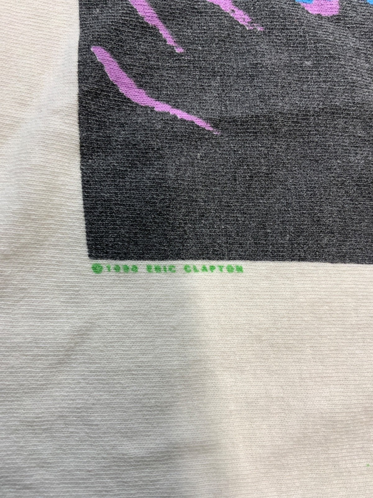 Vintage Eric Clapton T-Shirt Large White 1990 Single Stitch Journeyman Tour