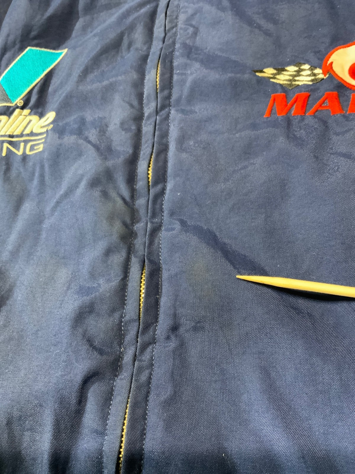 Vintage Mark Martin Chase Bomber Jacket XL Blue Nascar Full Zip 90s