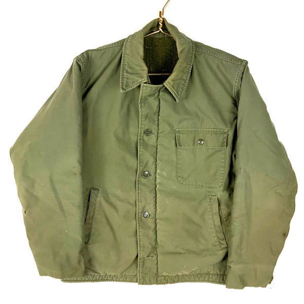 Vintage Us Army A-2 Jacket Size Small Green Full Zip Insulated Vietnam Era