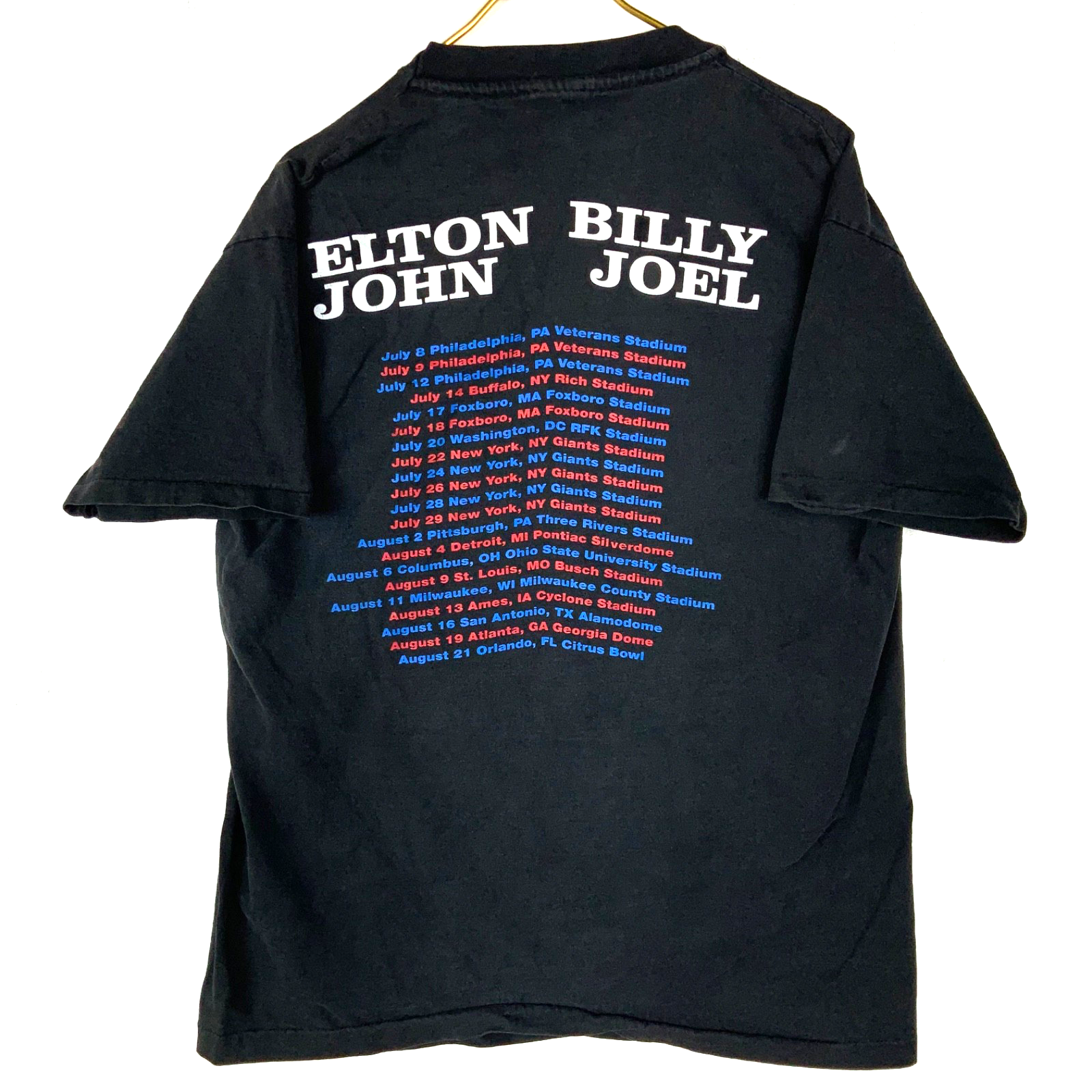 Vintage Elton John & Billy Joel T-Shirt XL Gem Single Stitch Usa Music Tour 90s