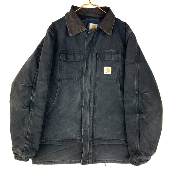 Vintage Carhartt Arctic Jacket XL Black Full Zip Quilt Lined Work Wear 90s