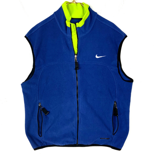 Vintage Nike Acg Fleece Sweater Vest Size Large Black Full Zip Therma-Fit