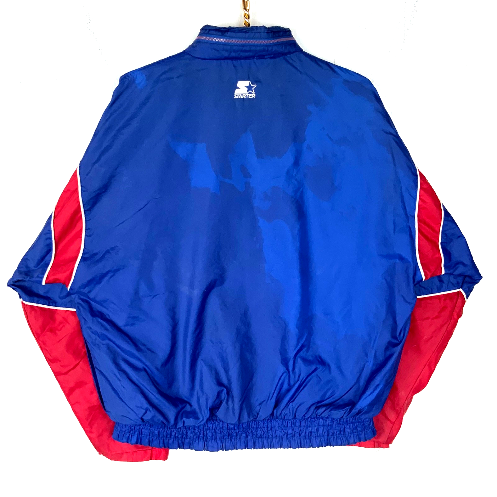 Vintage New York Giants Starter Jacket Large Windbreaker Blue Nfl Full Zip