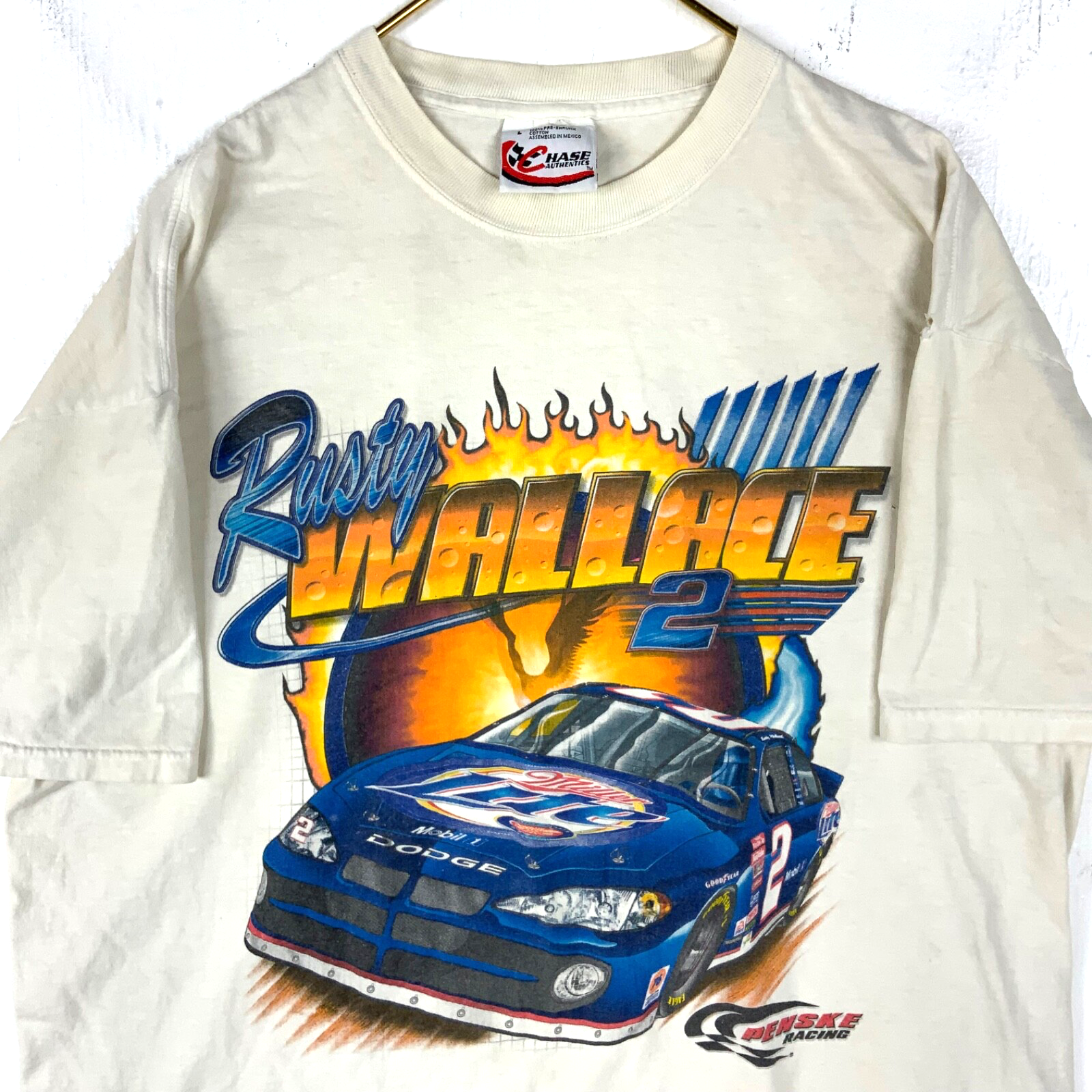 Vintage Nascar Racing Chase T-shirt Large Double Sided Fire & Ice Rusty Wallace