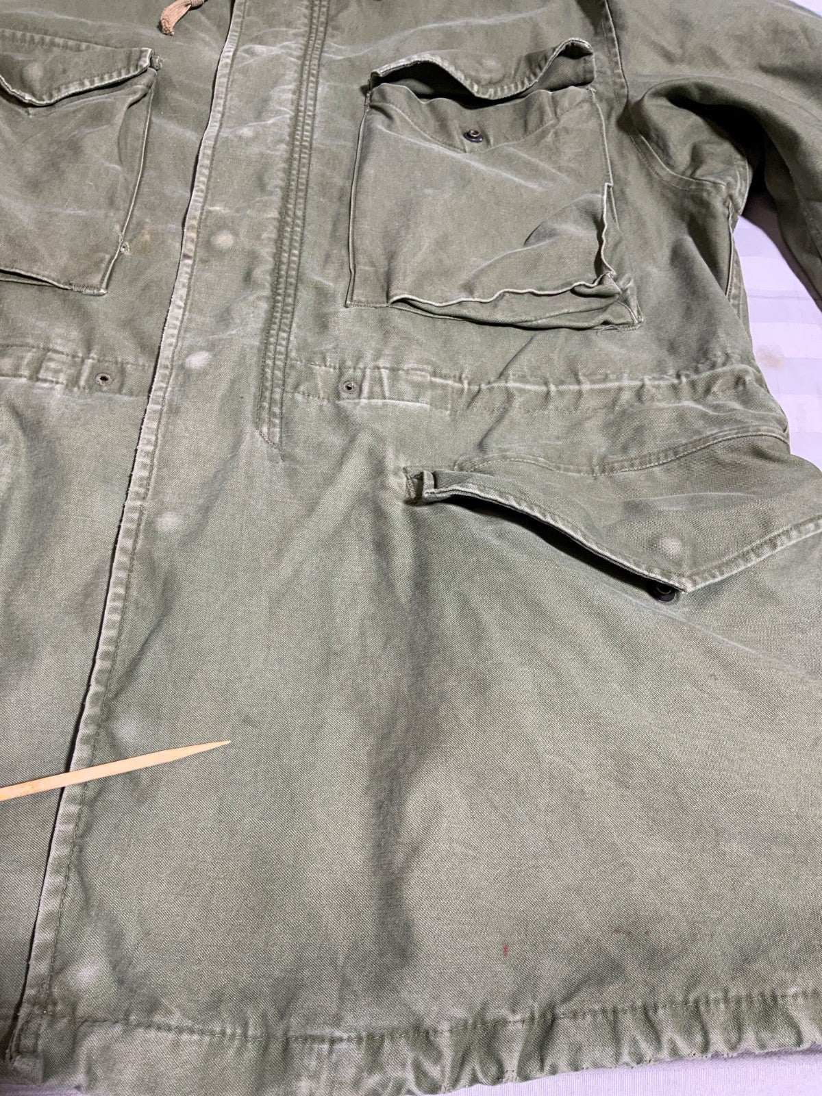 Vintage Us Army Og-107 Jacket Medium Green Full Zip Vietnam Era 60s 70s
