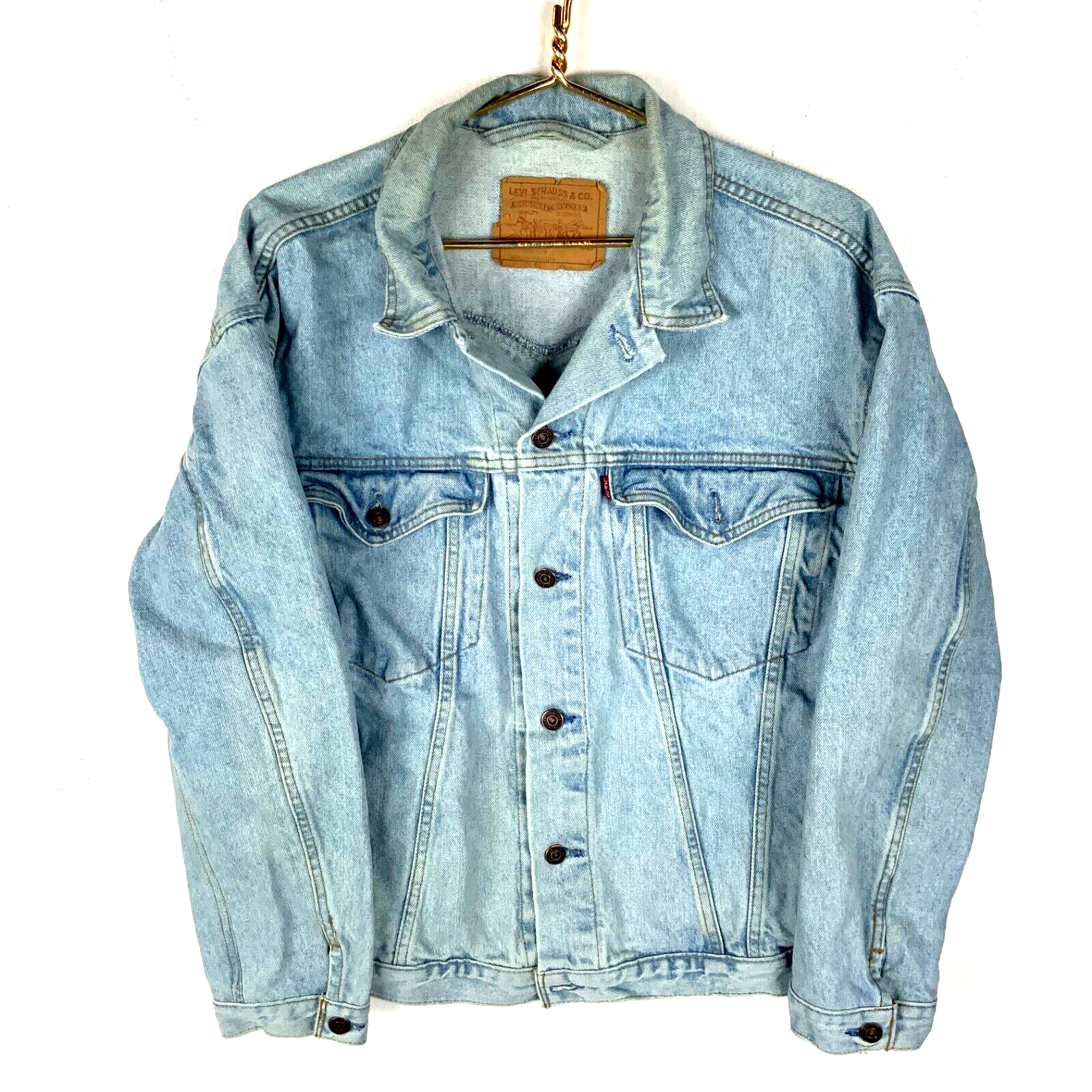 Vintage Levi’s Denim Jean Jacket Large Blue Light Wash 90s