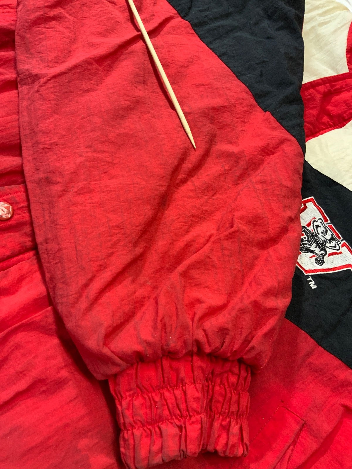Vintage Wisconsin Badgers Logo 7 Puffer Jacket XL Red Ncaa Full Zip 90s
