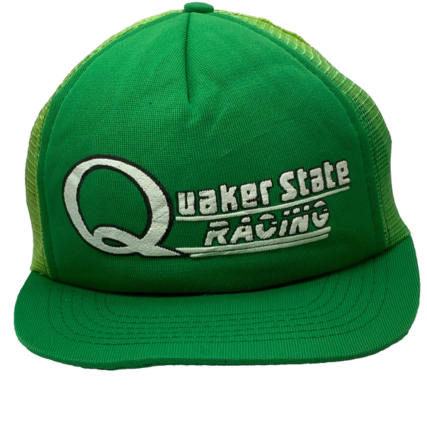 Vintage Quaker State Racing Trucker Hat Cap Adjustable Green Nascar 80s