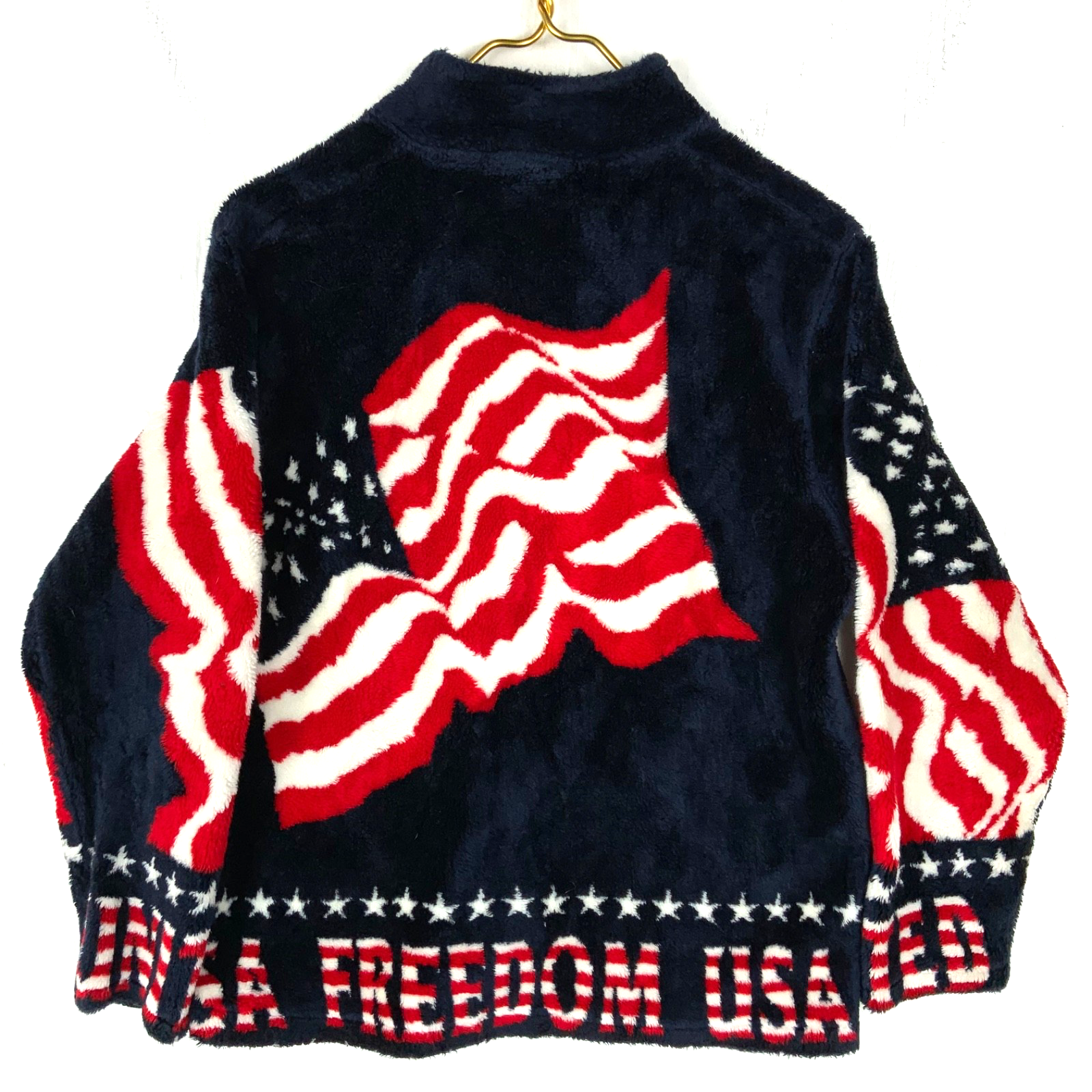 Vintage Black Mountain Fleece Sweater Jacket Small Full Zip Usa All Over Print