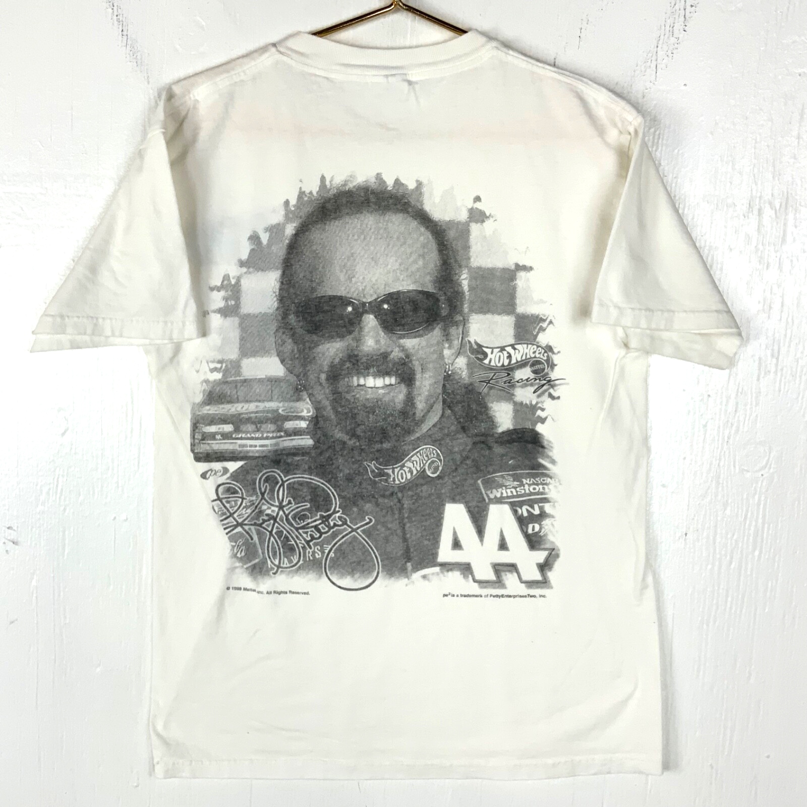 Vintage Nascar Racing Delta T-shirt Medium White Hot Wheels 1998 Kyle Petty 90s