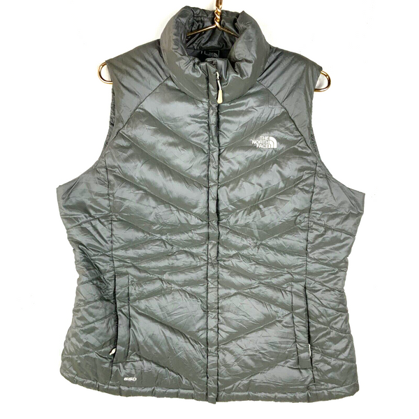 The North Face Women's 550 Down Puffer Vest Size XL Gray Full Zip