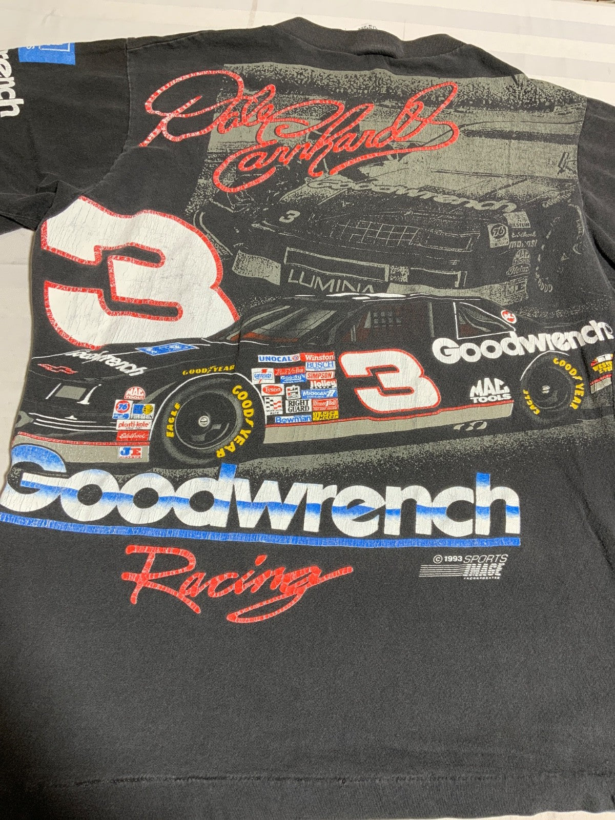 Vintage Nascar T-shirt Medium Made Usa Goodwrench Racing 1993 Dale Earnhardt 90s