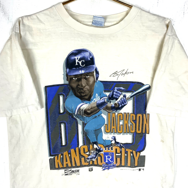 Vintage Bo Jackson Kansans City Royals T-shirt Large 1990 Mlb Single Stitch