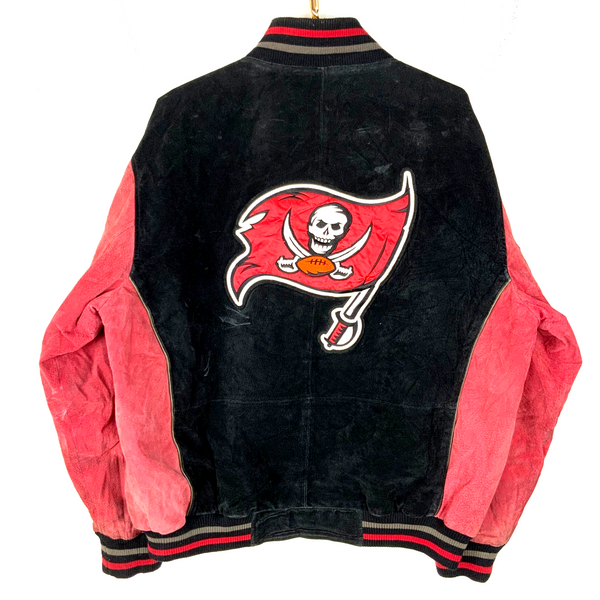 Tampa Bay Buccaneers Suede Leather Varsity Bomber Jacket XL Nfl