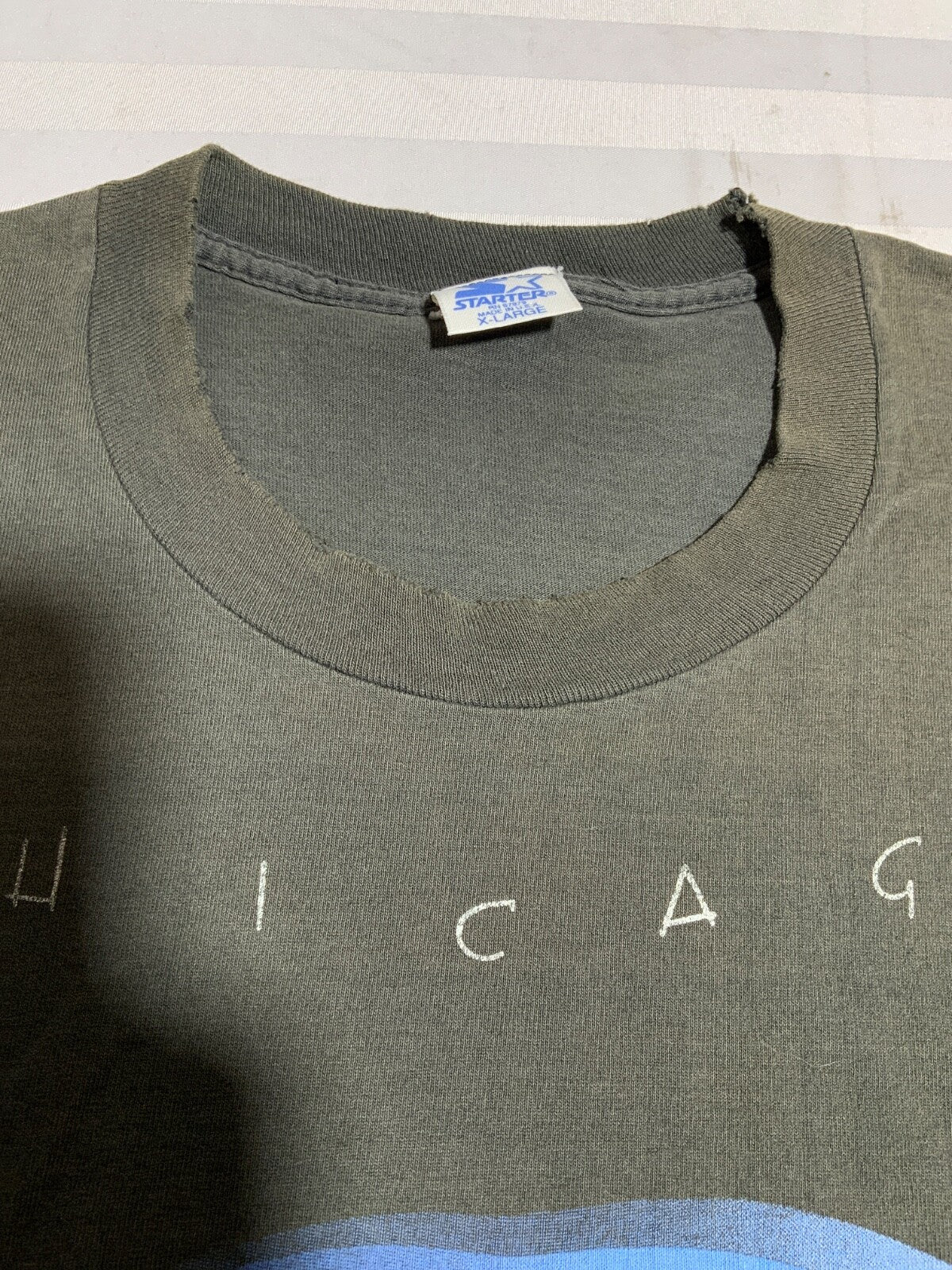Vintage Chicago Cubs Starter T-shirt XL Black Made Usa Single Stitch Mlb 1990s