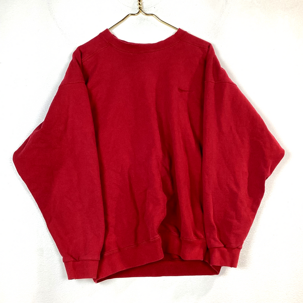 Vintage Nike Sweatshirt Crewneck Size Large Red Swoosh 90s Tonal