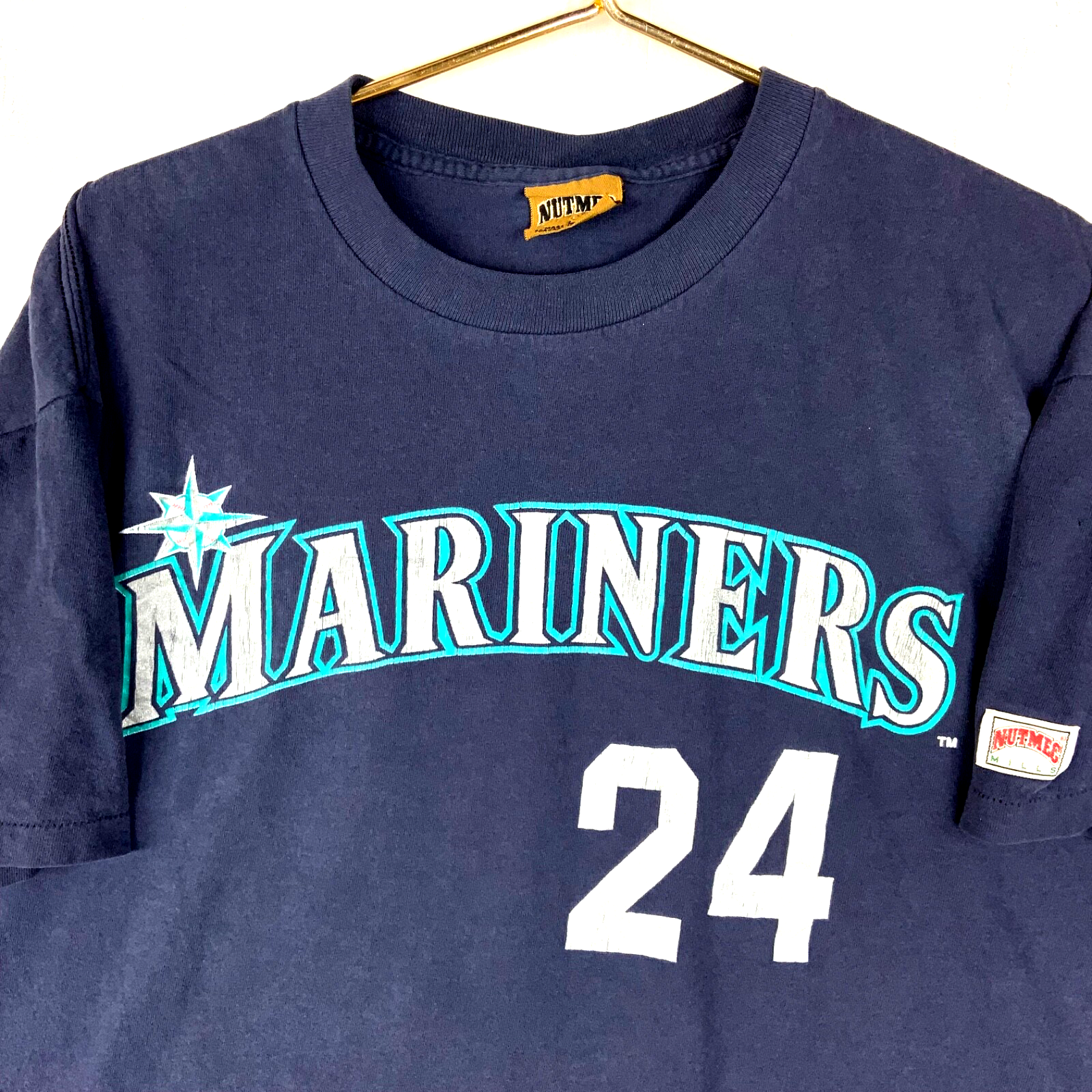 Vintage Seattle Mariners Nutmeg T-shirt Large Blue Mlb Ken Griffey Jr 1990s