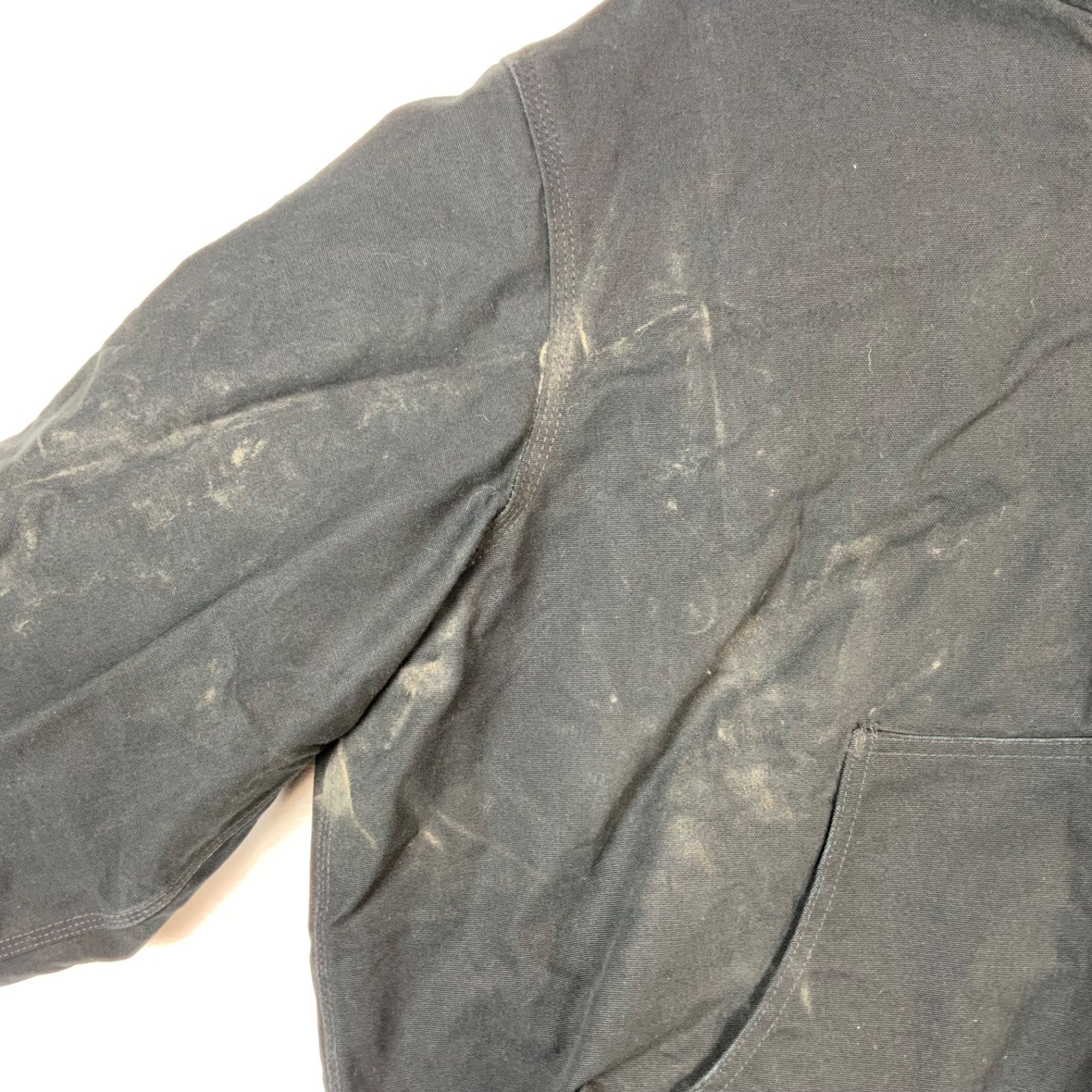 Carhartt Duck Bomber Jacket 2XL Black Full Zip Quilt Lined Workwear Canvas