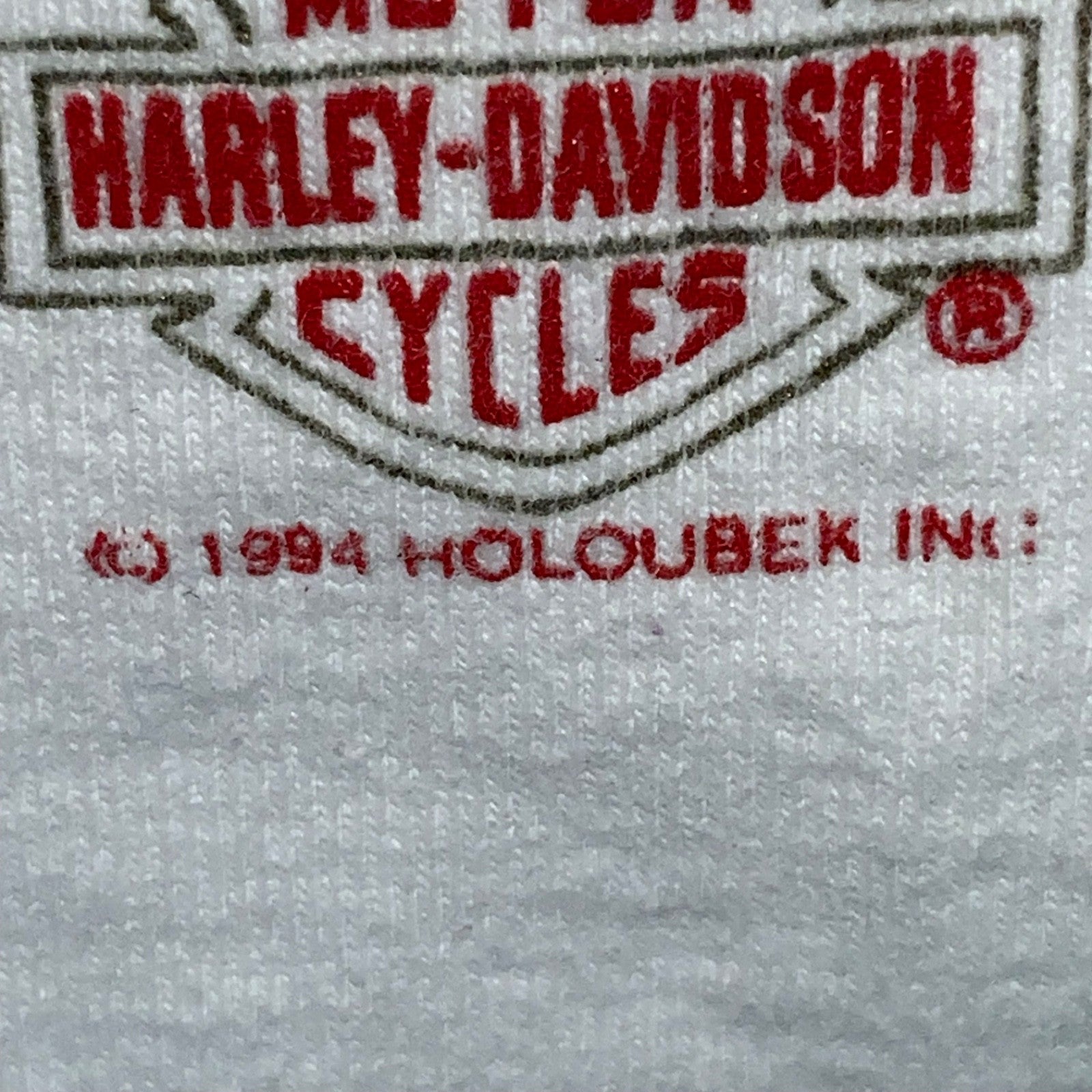 Vintage Harley Davidson T-Shirt Large Henley 1994 Daytona Beach Bike Week 90s