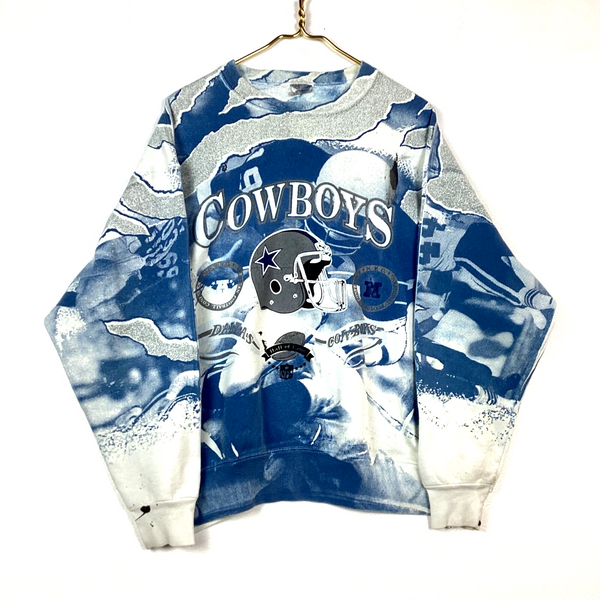 Vintage Dallas Cowboys Sweatshirt Size XL Blue Hall Of Fame Nfl AOP 90s