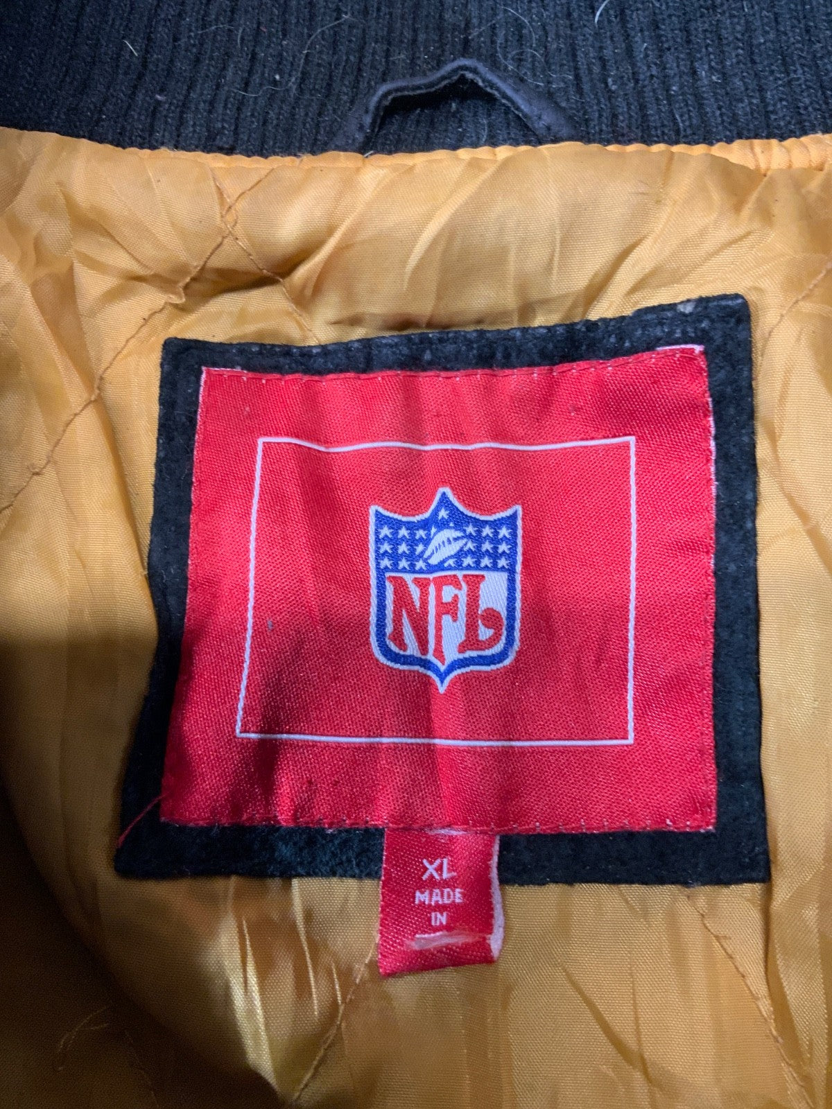 Vintage Pittsburgh Steelers Leather Varsity Bomber Jacket XL Nfl