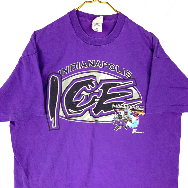Vintage Indianapolis Ice T-Shirt 2XL Made Usa Single Stitch Ihl Chl Hockey 90s