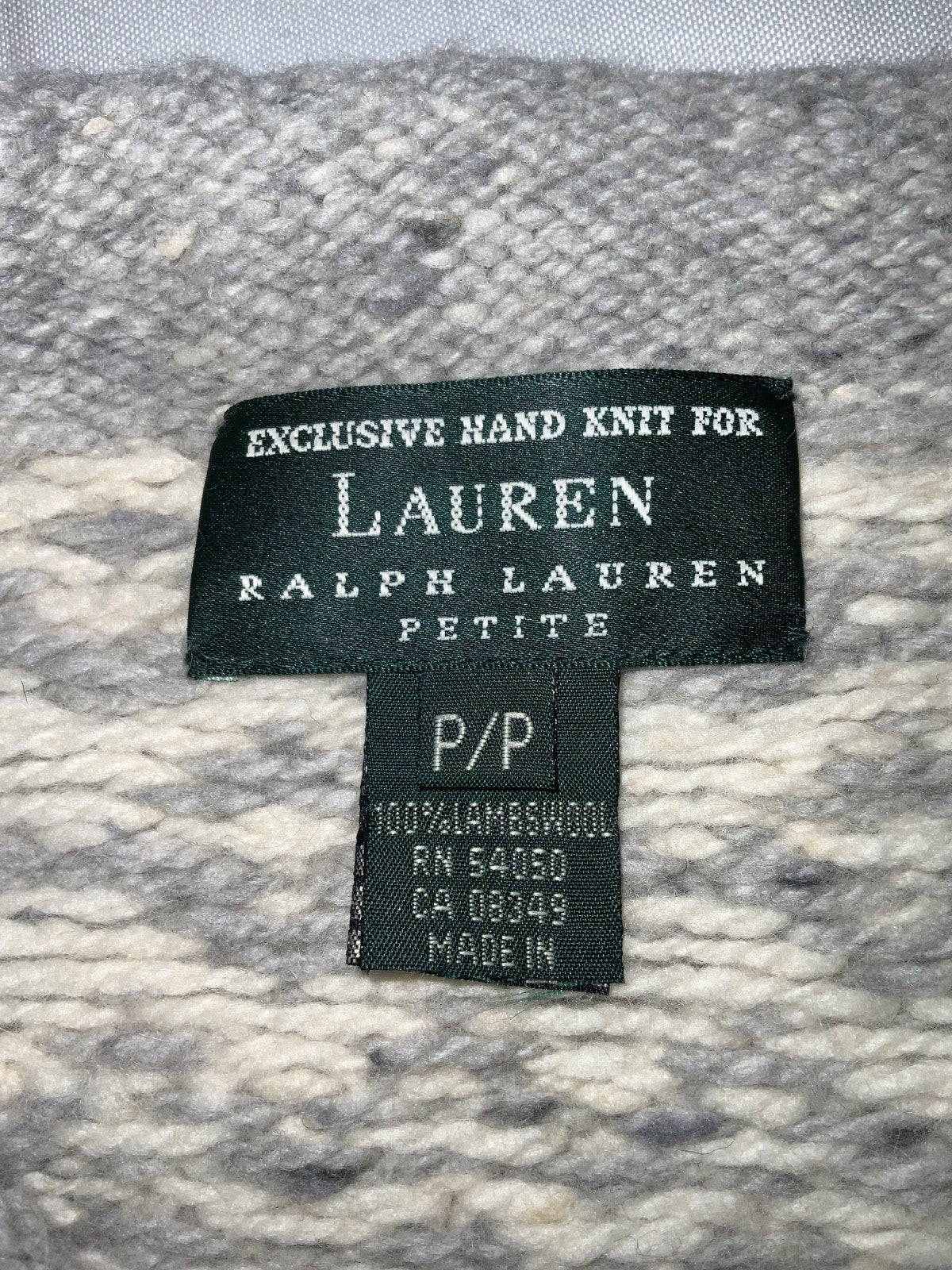 Vintage Lauren Ralph Lauren Wool Hand Knit Sweater Women’s Petite Rolled Neck