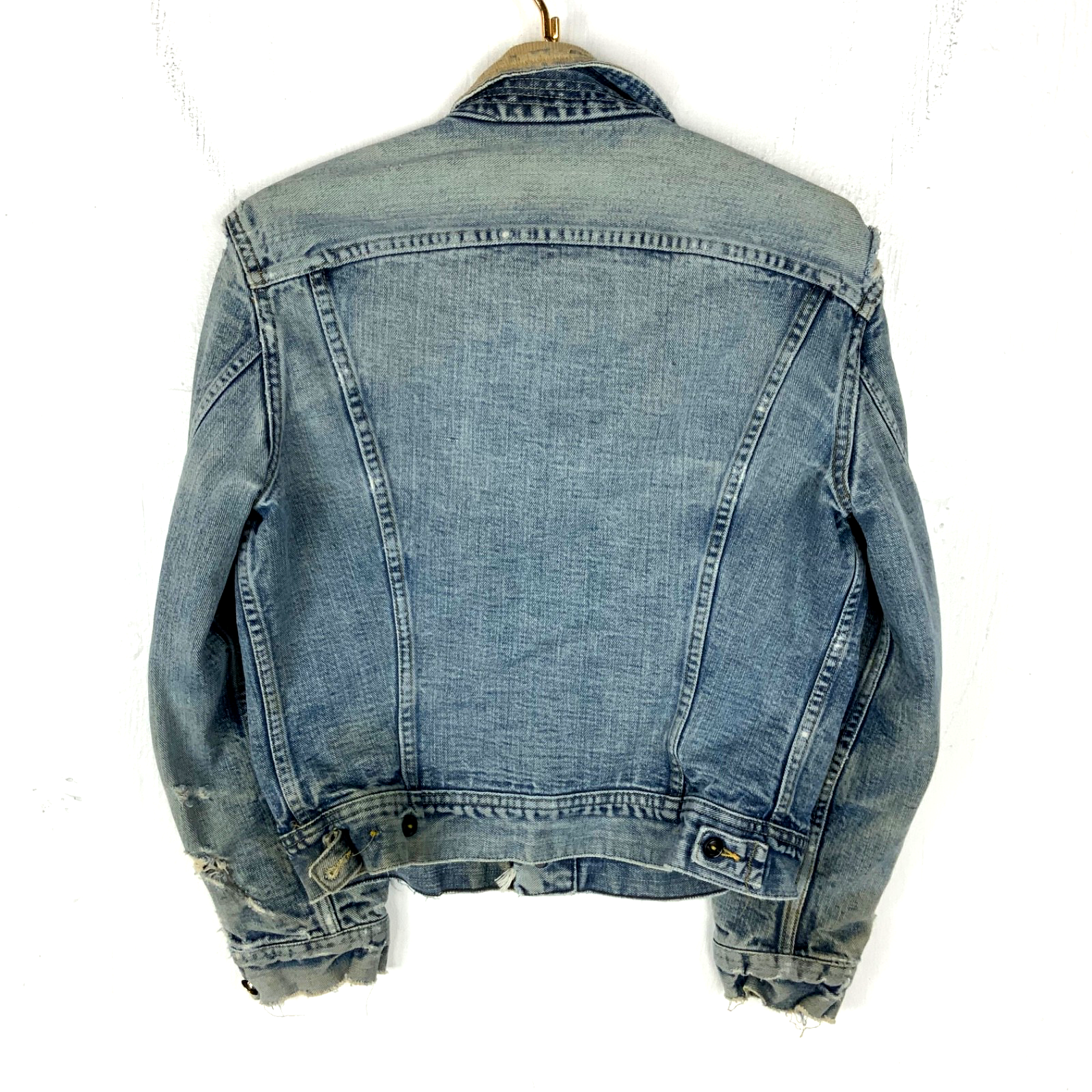 Vintage 1970s Lee Storm Rider Denim Jean Jacket Small Blue Blanket Lined