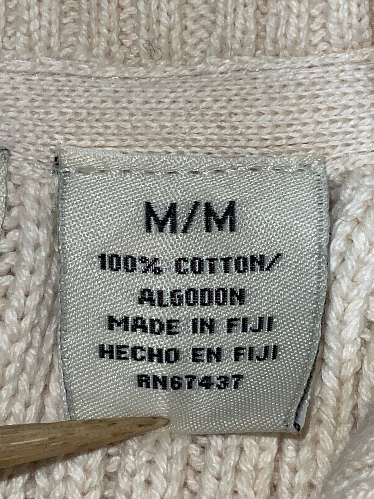 Vintage Polo Jeans Ralph Lauren Knit Sweater Women's Medium Beige Full Zip