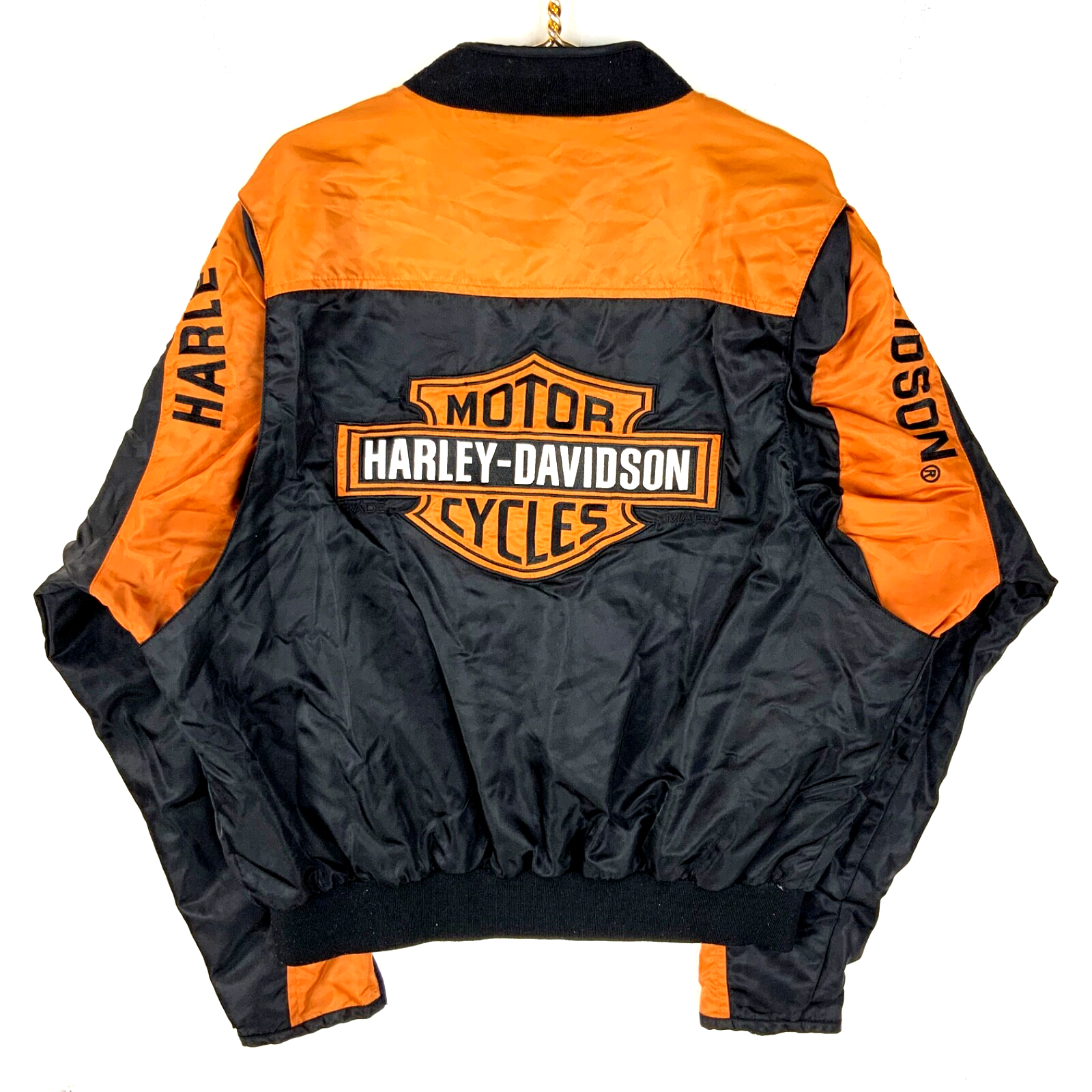Vintage Harley Davidson Bomber Jacket XL Black Full Zip