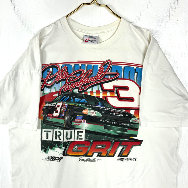 Vintage Nascar Racing T-shirt XL White Competitors View True Grit Dale Earnhardt