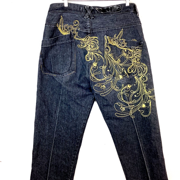 Vintage Y2K Baggy Denim Jean Size 36x28 Black