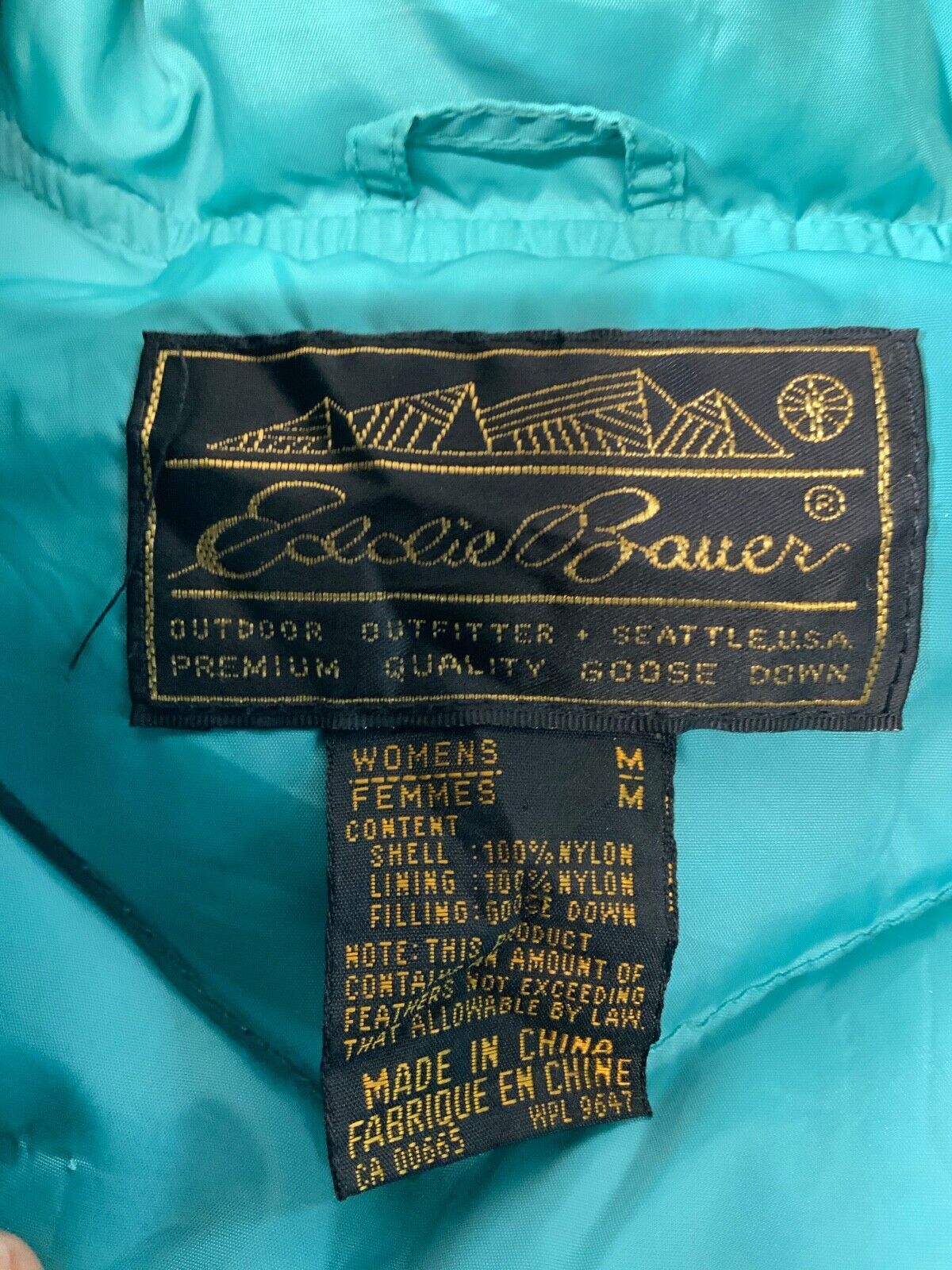 Vintage Eddie Bauer Down Puffer Vest Women's Medium Blue Full Zip 1980s