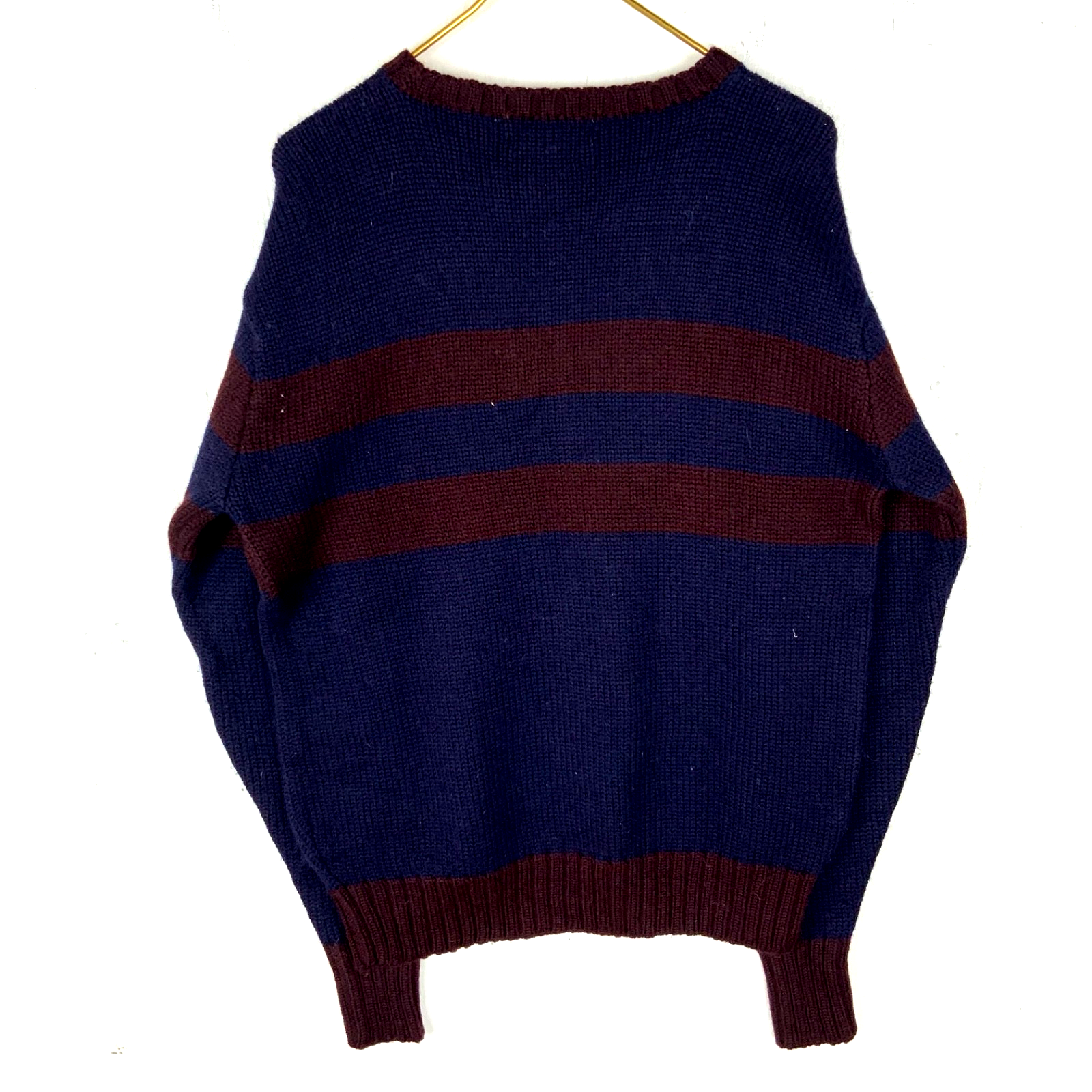 Vintage Polo Ralph Lauren Wool Knit Sweater Large Blue Crewneck 90s
