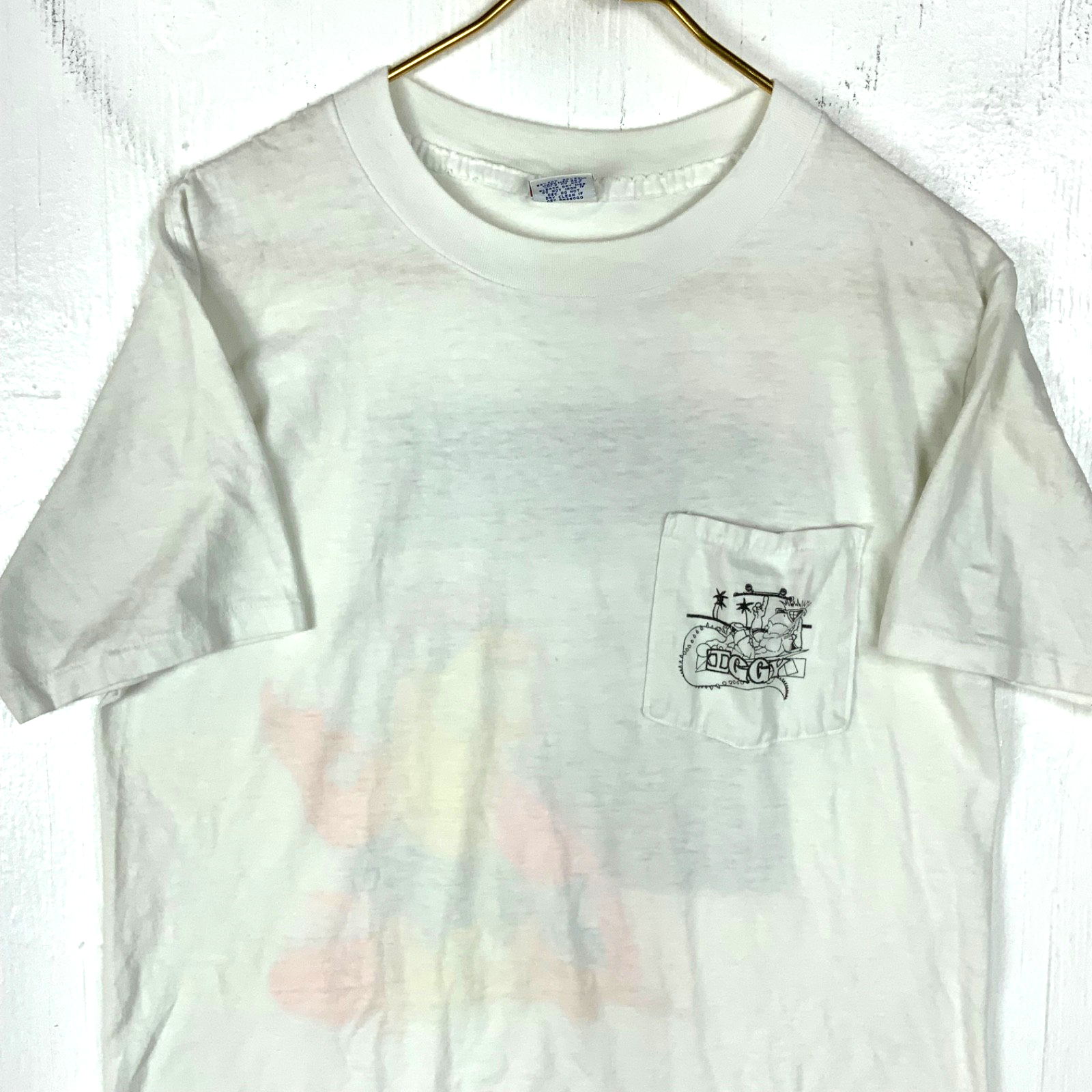 Vintage Surf Evolution T-Shirt Large White Hot Sessions 1987 Iggy Dinosaur 80s