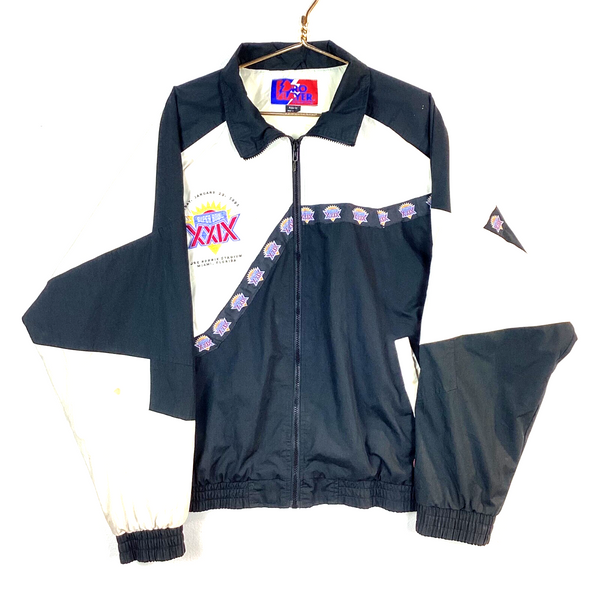Vintage 1995 Pro Player Super Bowl Xxix Windbreaker Jacket Size XL Black Nfl