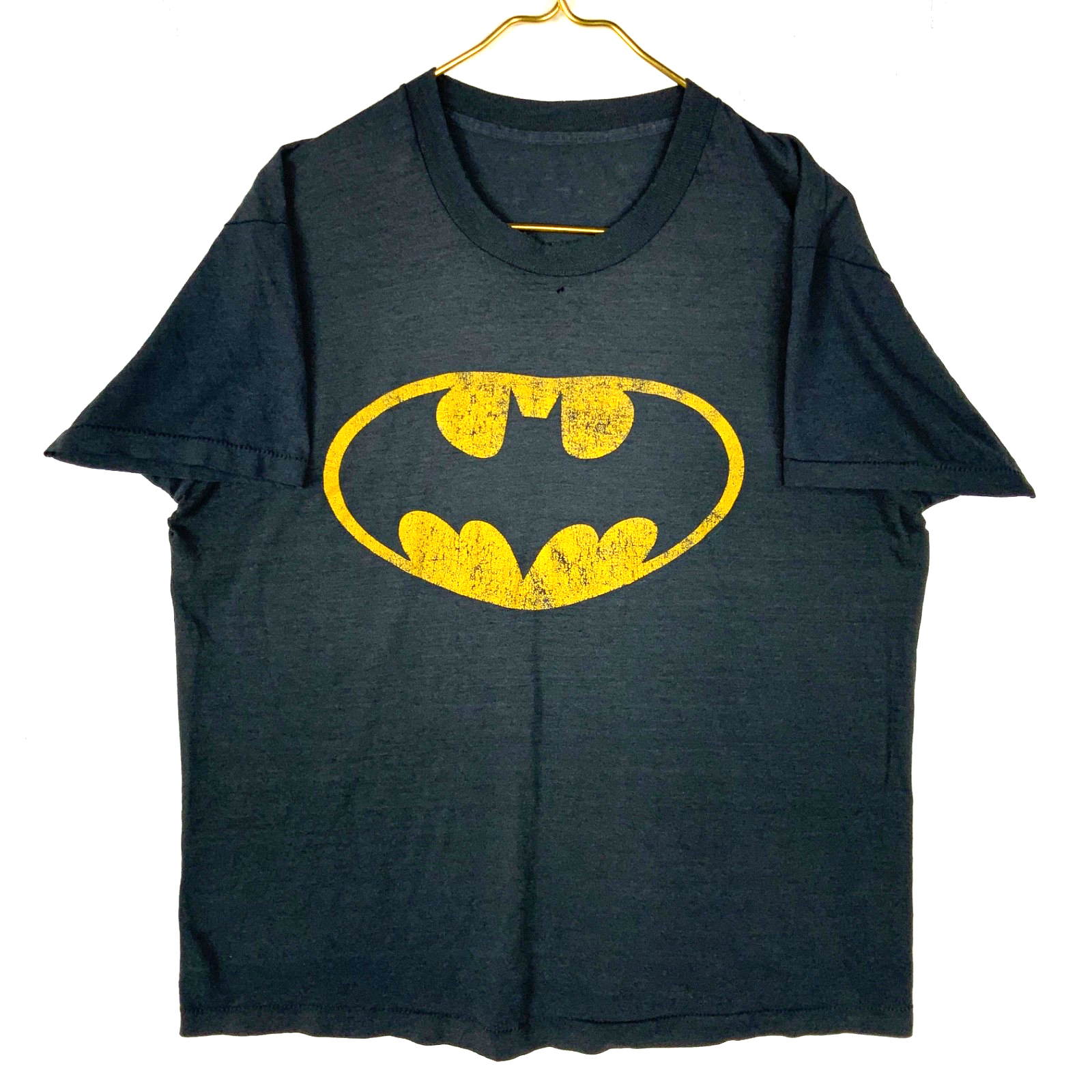 Vintage Batman T-Shirt Large Black Single Stitch Movie Cartoon Dc Comics 80s