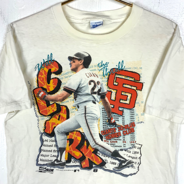 Vintage Will Clark San Francisco Giant T-shirt Large 1990 Mlb Single Stitch