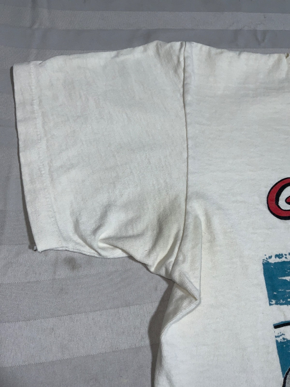 Vintage Speed Racer T-Shirt Large White Single Stitch Driving Gear Go Go 80s