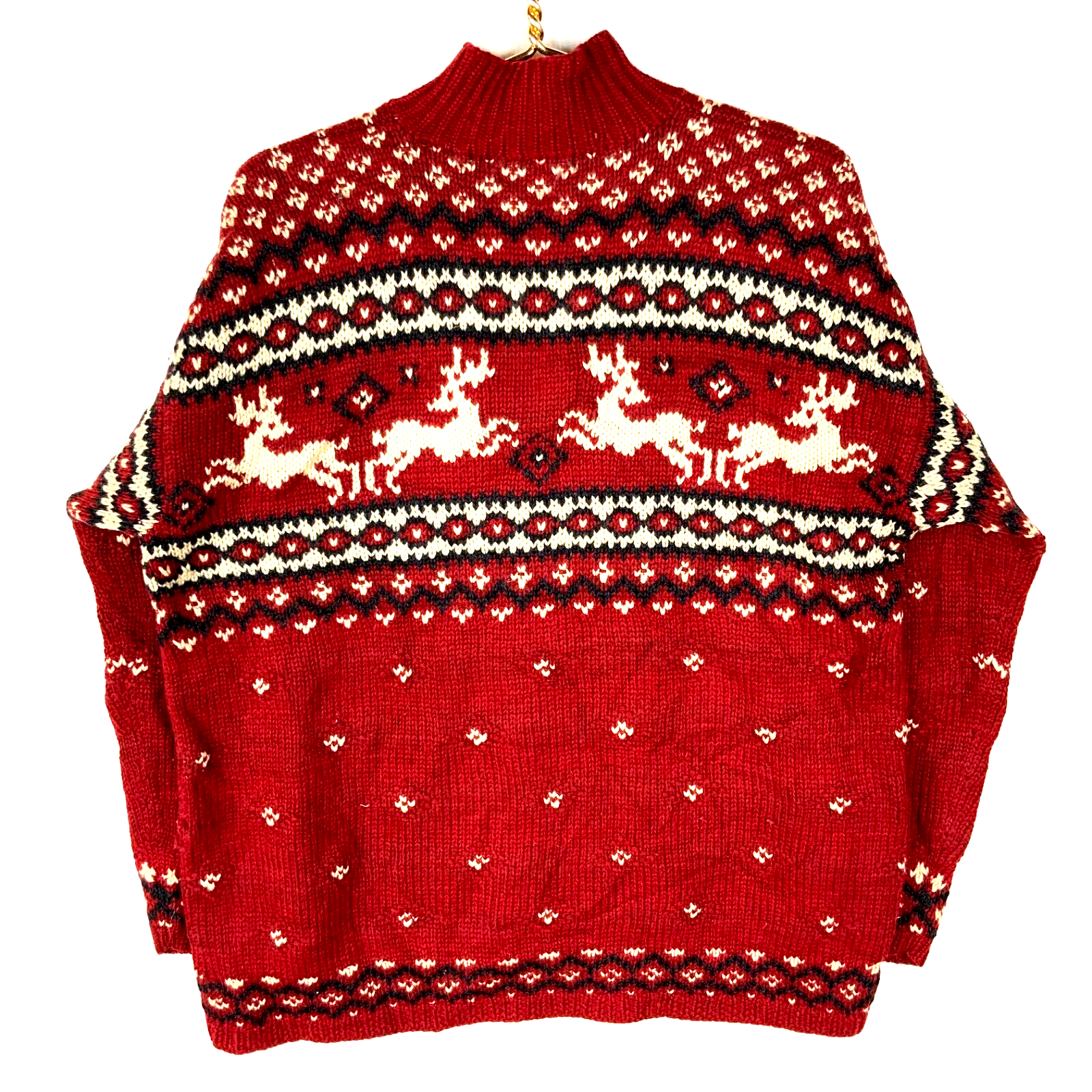 Vintage Lauren Ralph Lauren Hand Knit Wool Sweater Women’s Large 1/4 Zip