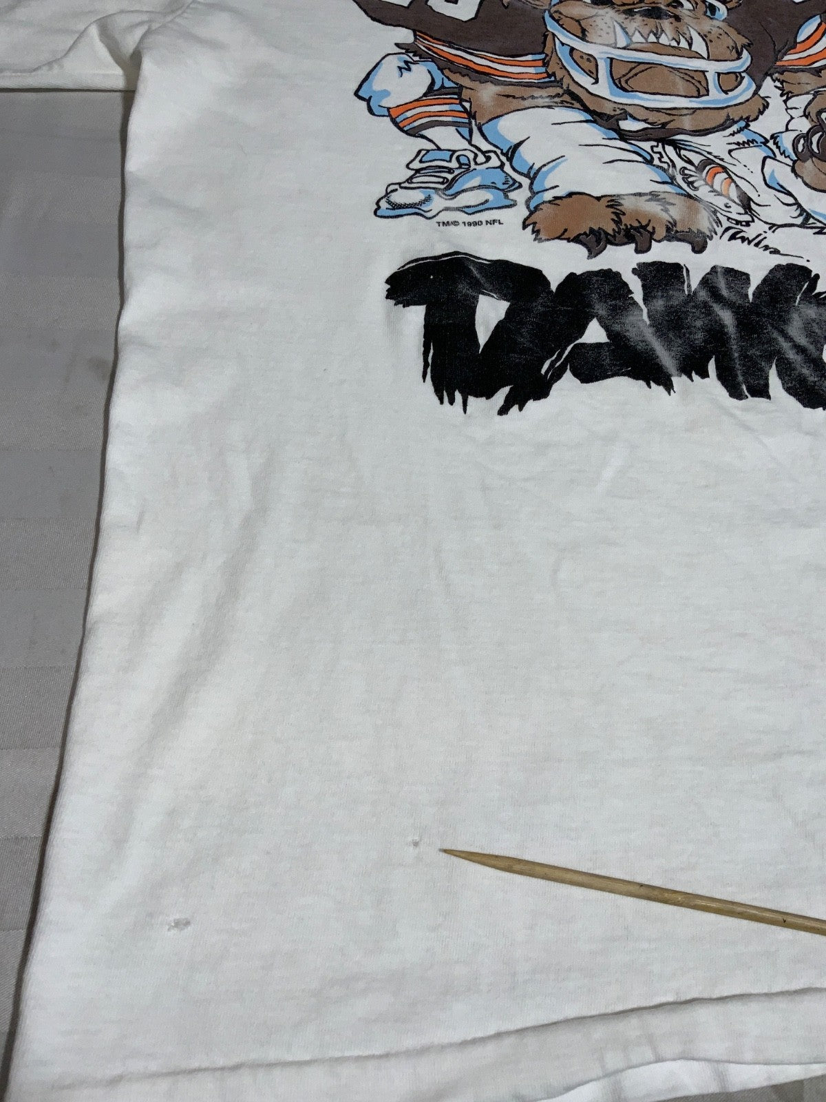 Vintage Chicago Bears T-Shirt Medium White Single Stitch 1990 Nfl Football Dawgs