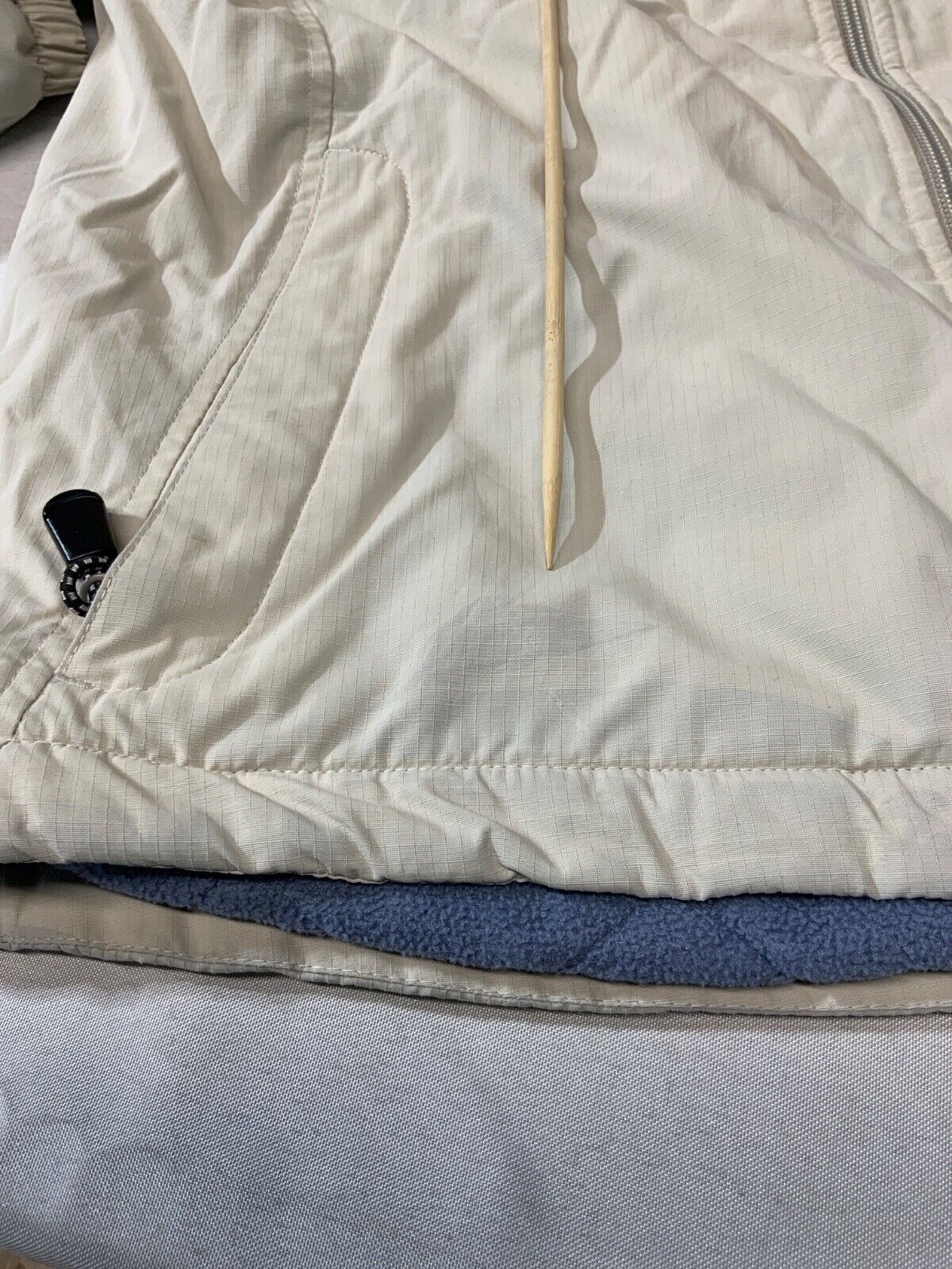 Vintage Woolrich Women's Jacket Small Beige Full Zip Fleece Lined 90s