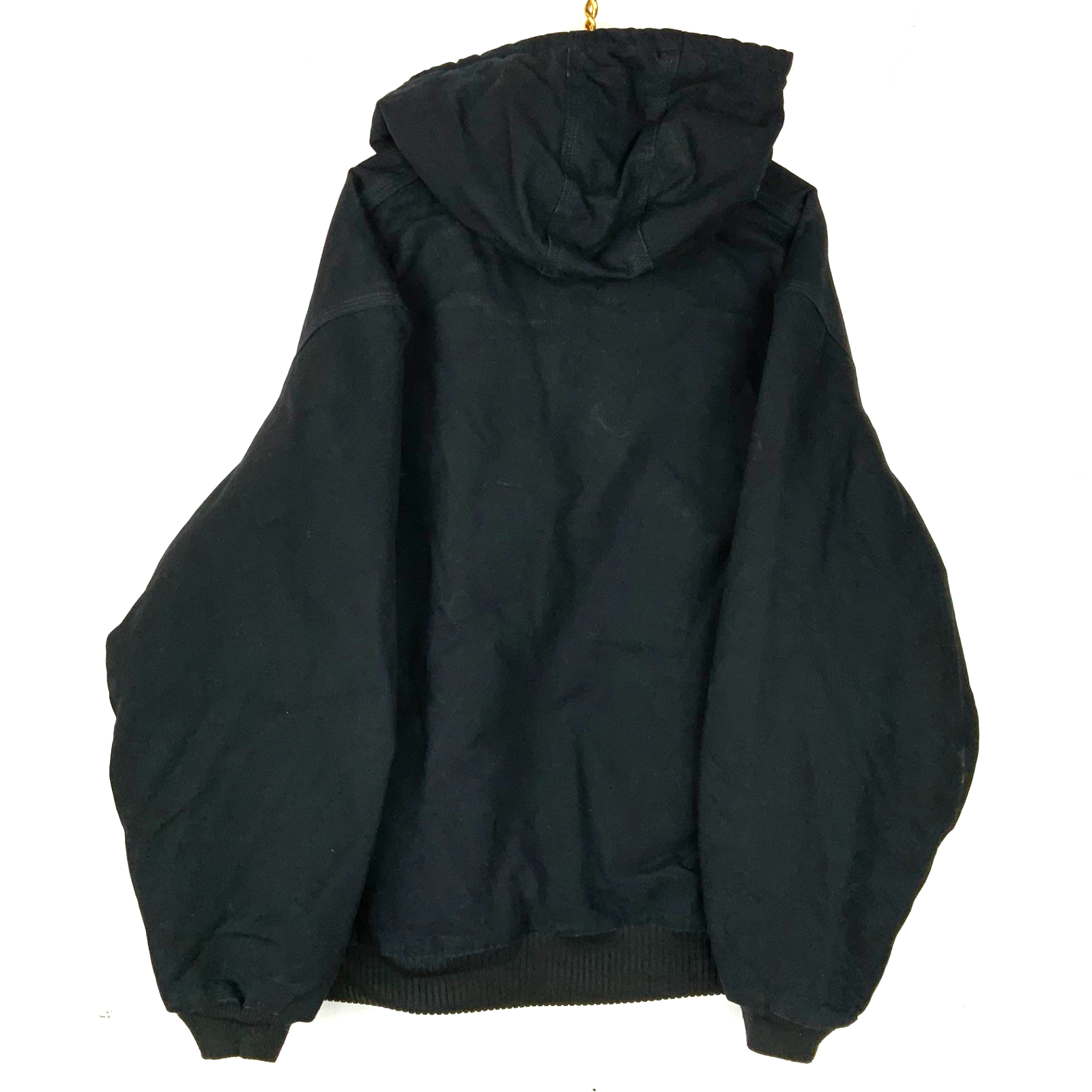 Carhartt Jacket 2XL Black Made Usa Hooded Full Zip Work Wear J140-BLK