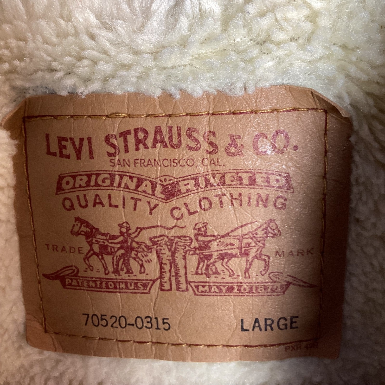 Vintage Levi’s Sherpa Lined Denim Jean Jacket Size Large Blue