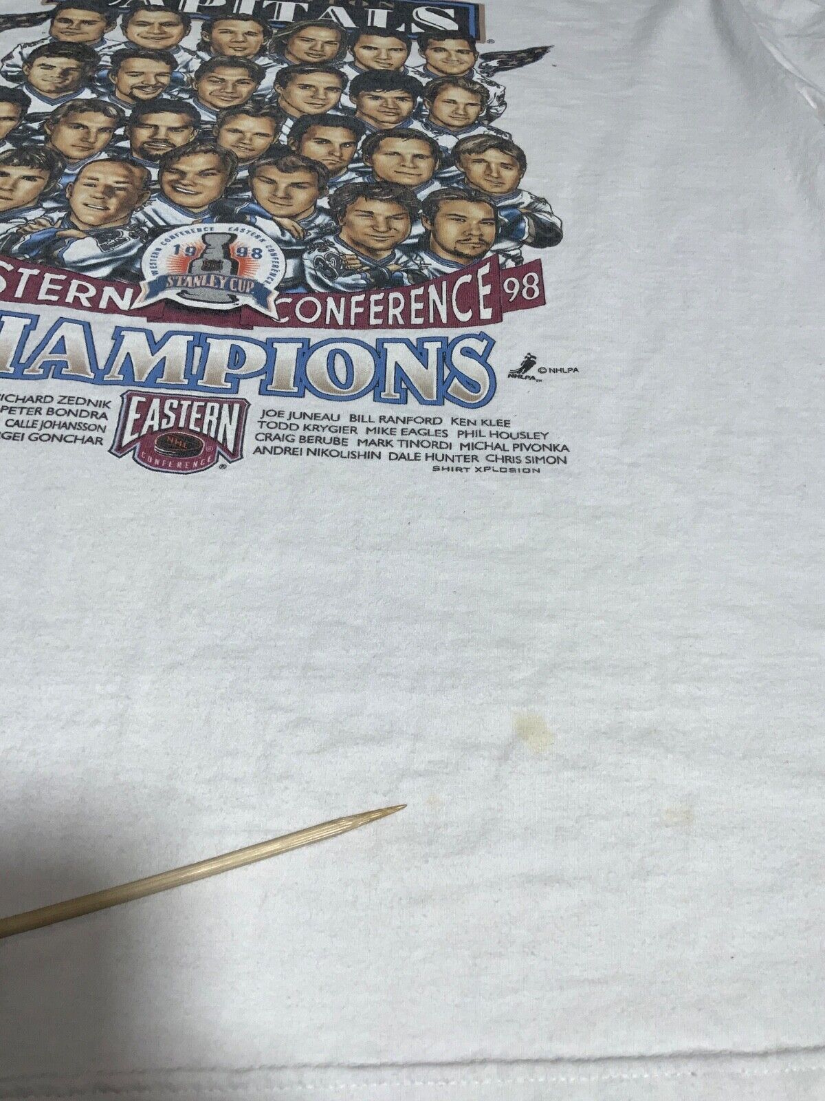 Vintage Washington Capitals Caricature T-Shirt 2XL Nhl 1998 Eastern Champs 90s