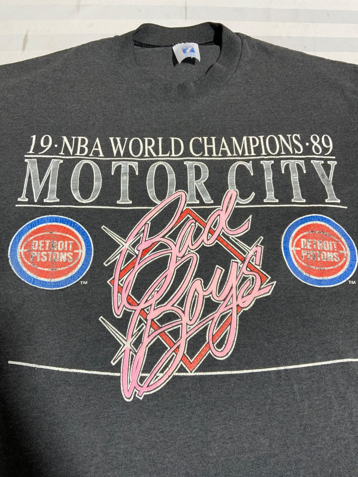 Vintage Detroit Pistons Logo 7 T-Shirt XL Bad Boys Motor City 1989 Nba Champ 80s