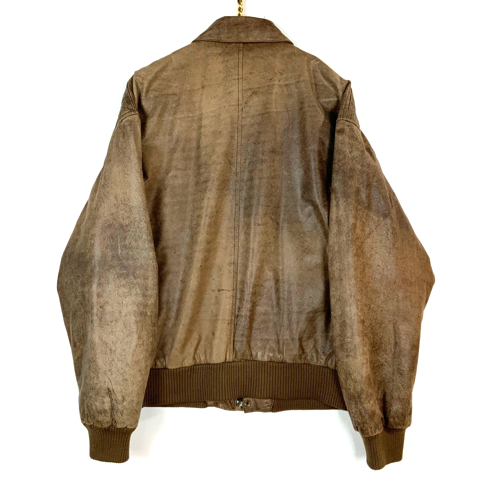 Vintage Wilsons Adventure Bound Leather Jacket Medium Brown Bomber Full Zip